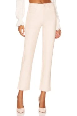 Paige Stella Faux Leather Straight Ecru