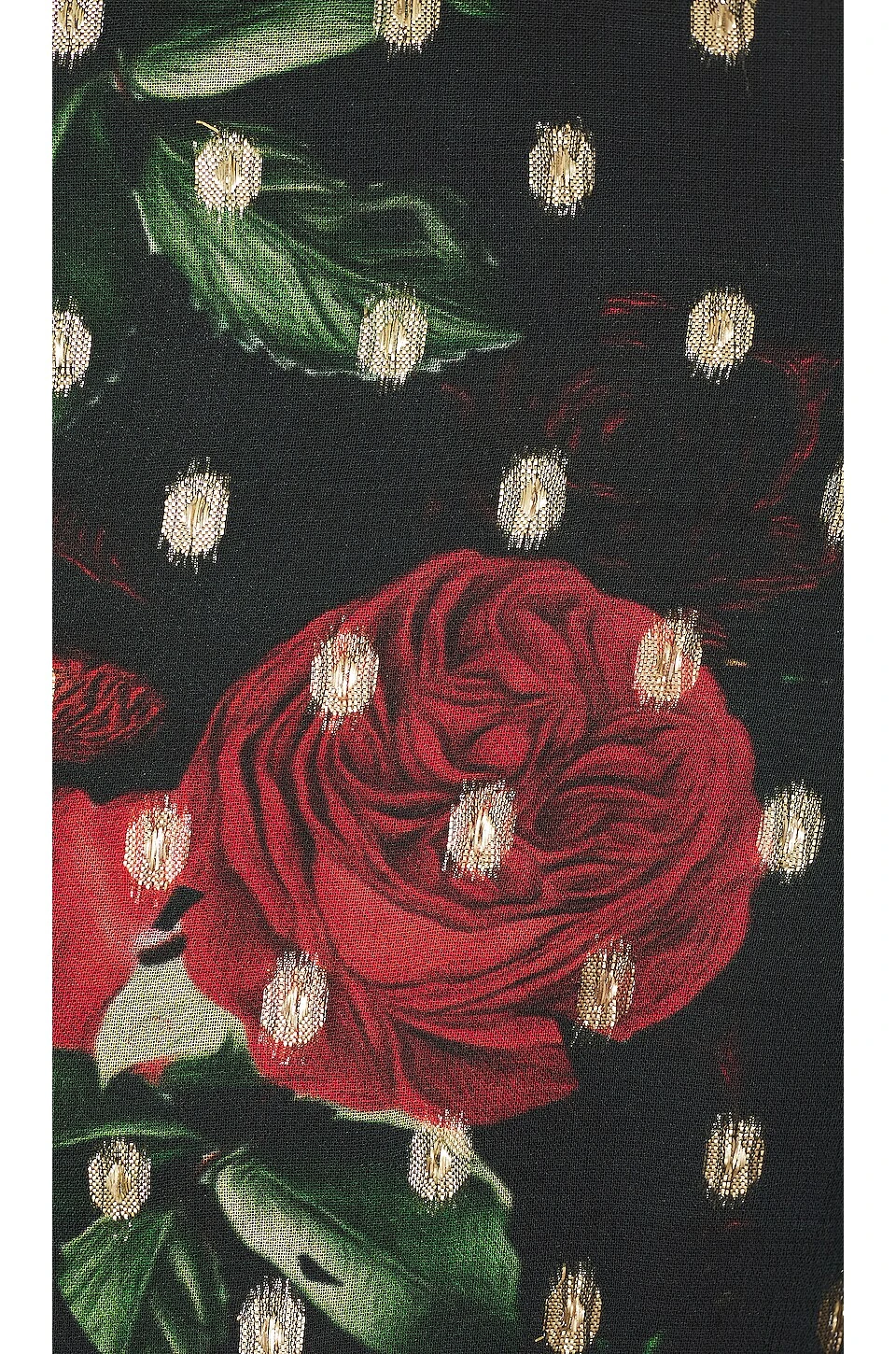 Midi Dress Black & Red Roses - Image 4