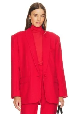 REVOLVE X Maison Meta Oversized Suit Jacket Red