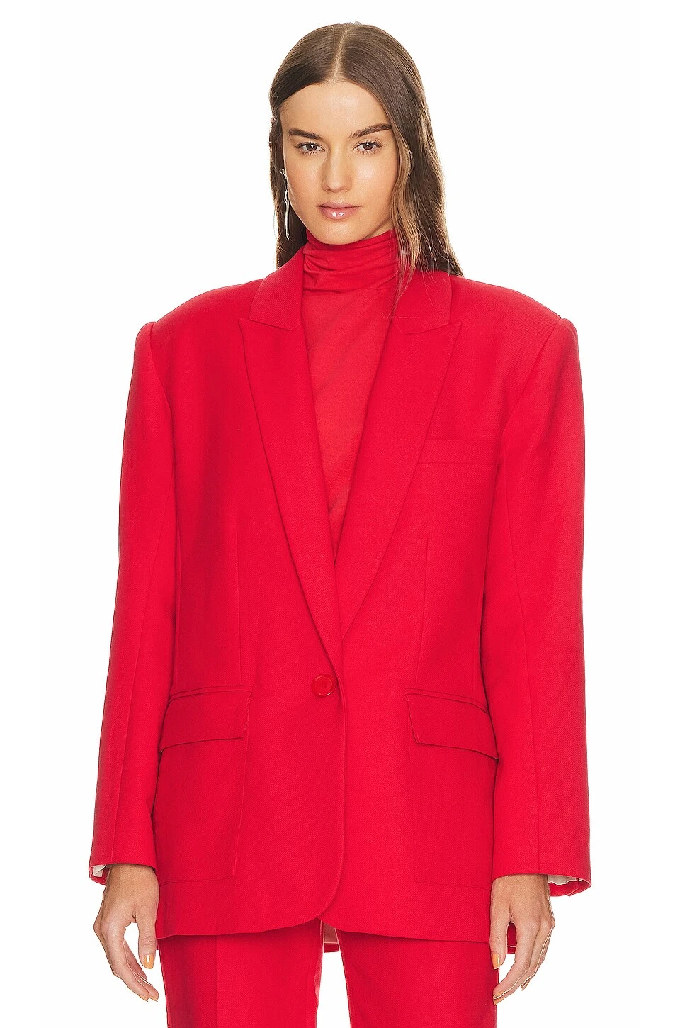 REVOLVE X Maison Meta Oversized Suit Jacket Red - Image 2