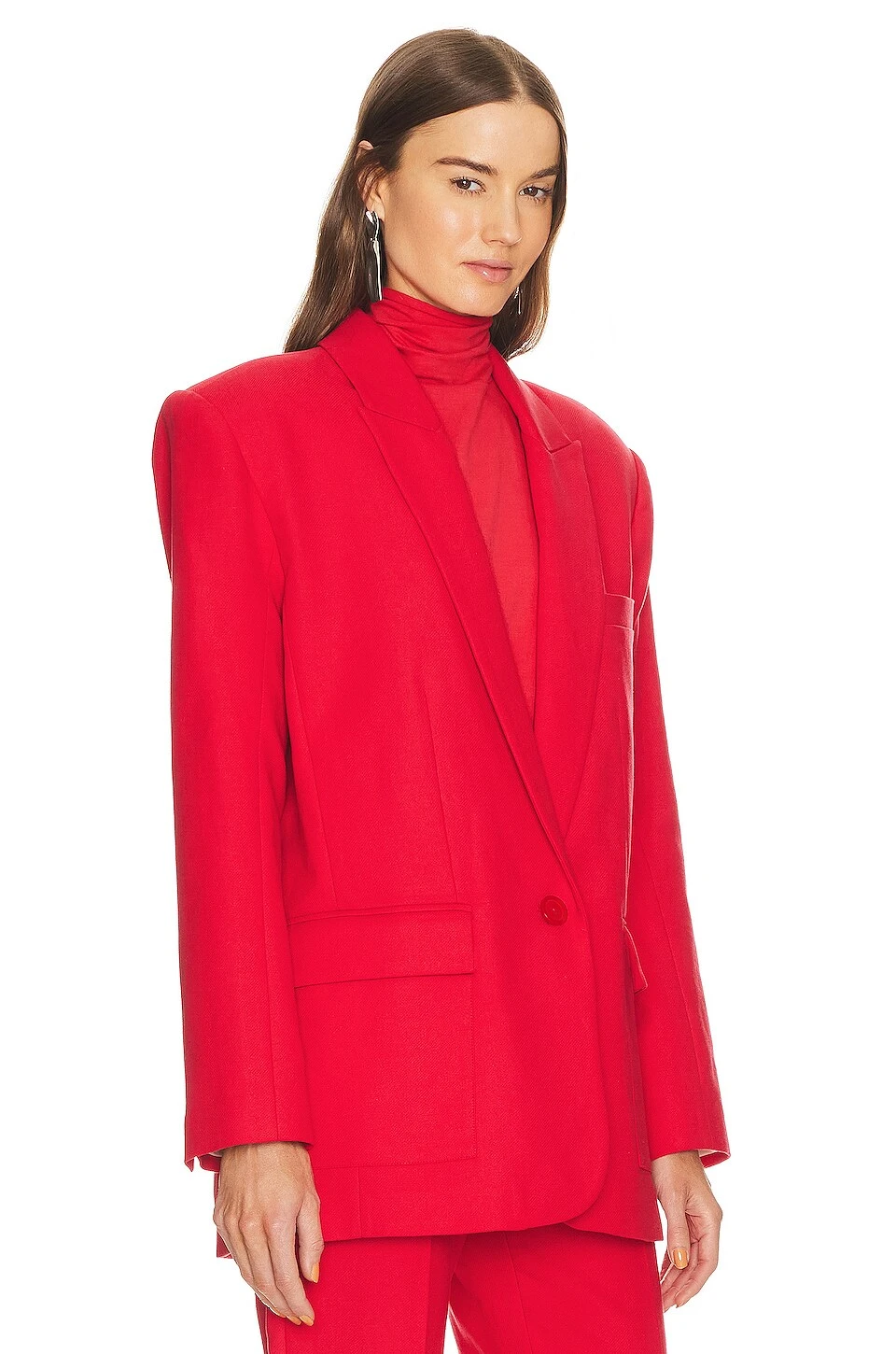 REVOLVE X Maison Meta Oversized Suit Jacket Red - Image 3