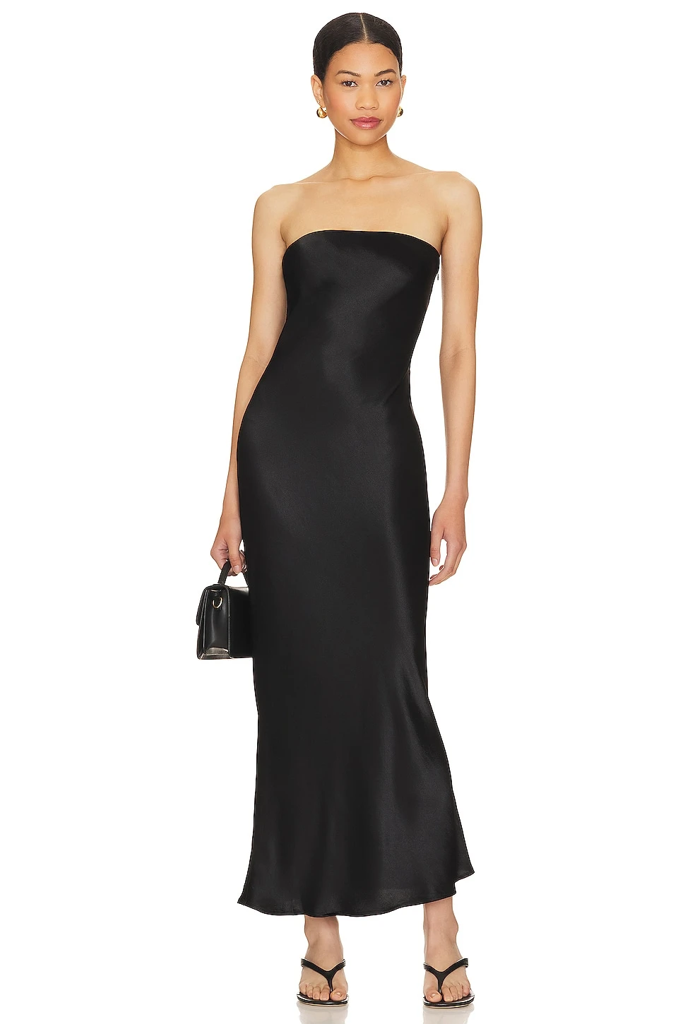 Angel Strapless Midi Dress Black - Image 6
