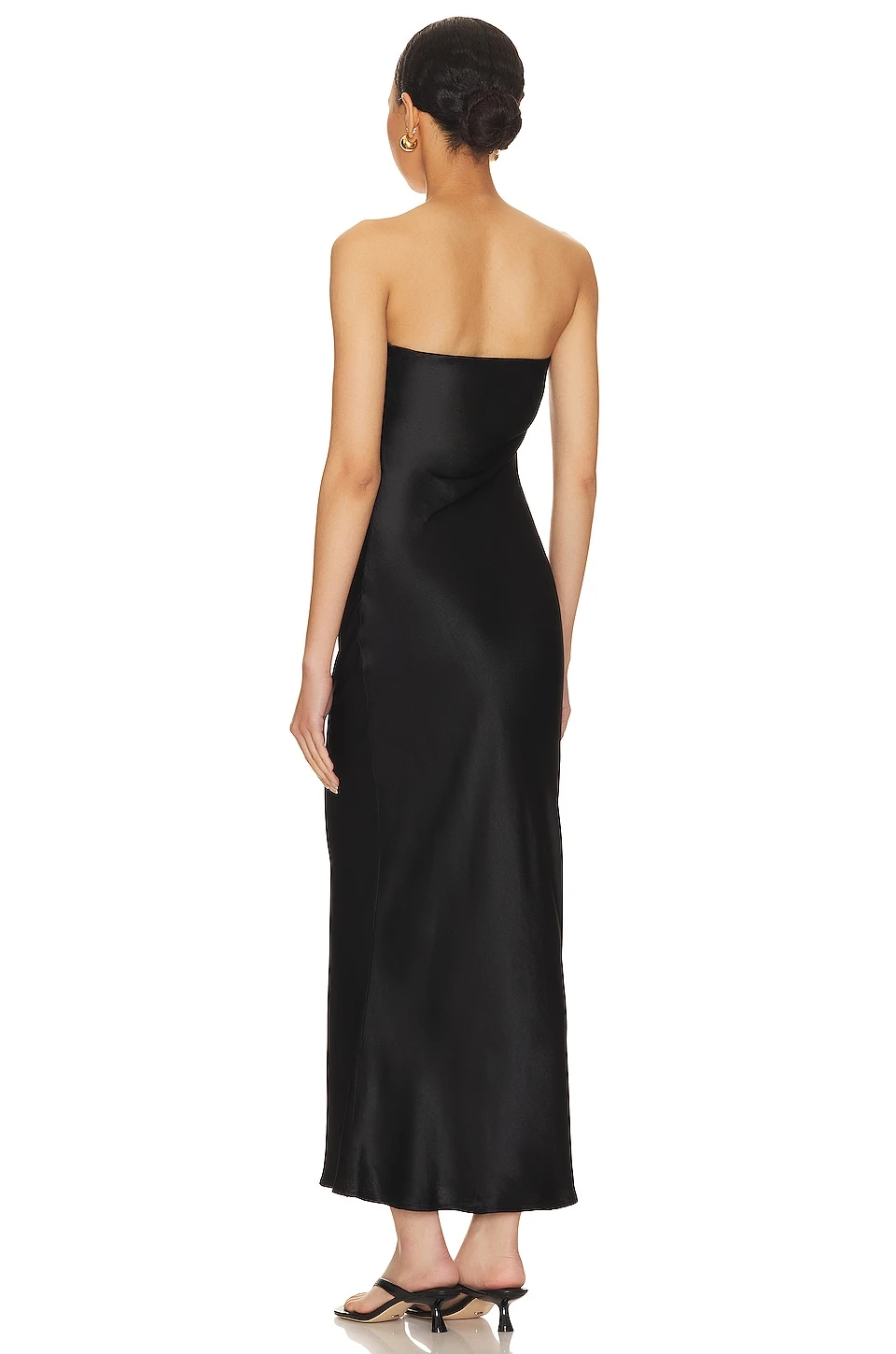 Angel Strapless Midi Dress Black - Image 3