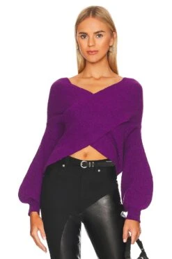 X REVOLVE Izzy Knit Sweater Purple