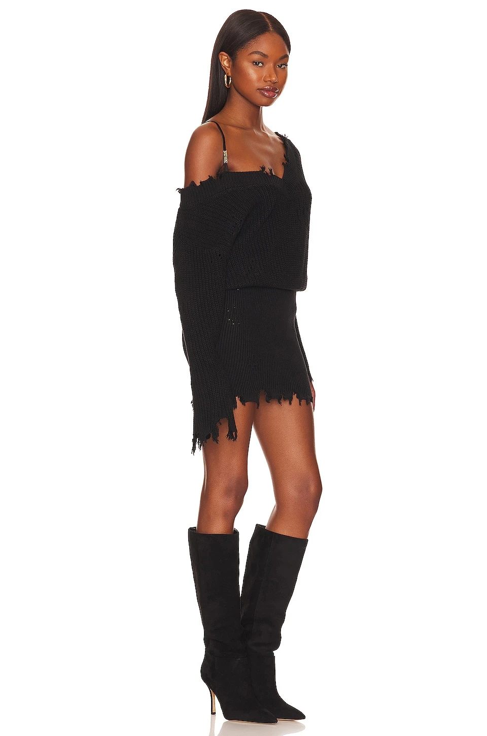 Maude Sweater Dress Black - Image 2