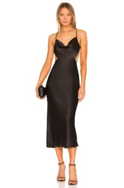 Shona Joy Thalia Bias Midi Dress Black