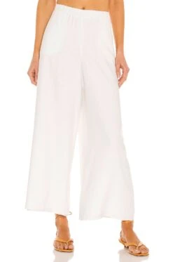 Show Me Your Mumu PANTALONES KICK BACK White Linen