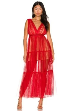 Chloe Tulle Dress Red