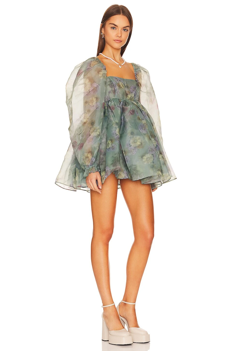 The Puff Dress Chalk Dust Floral - Image 2