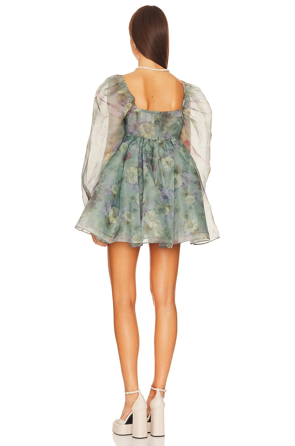 The Puff Dress Chalk Dust Floral - Image 3