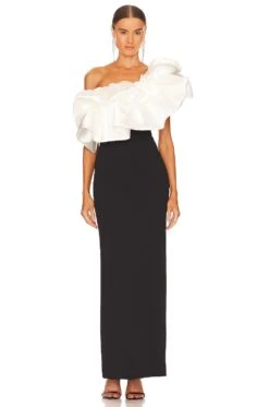 Ellis Maxi Dress Cream & Black