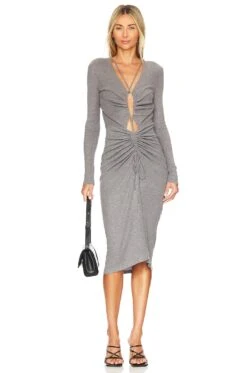 Song Of Style Zuri Midi Dress Dark Gray