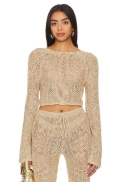 Song Of Style Kezia Open Stitch Sweater Natural