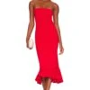 Izzy Ruffle Maxi Dress Red