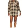 ROBE JENNIE Tan Plaid