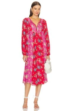 Solstice Boho Midi Dress Salsa Rose