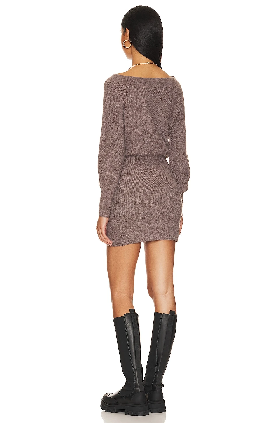 Reina Knit Dress Dusty Mauve - Image 3