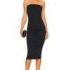 Tube Ruched Midi Dress Black