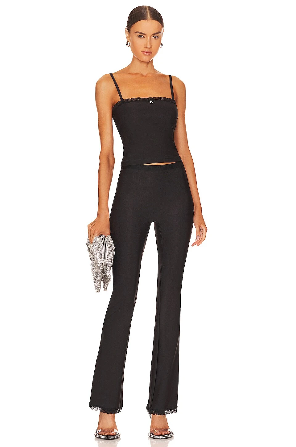 ALEXANDER WANG Gusset Logo Pant Black - Image 4