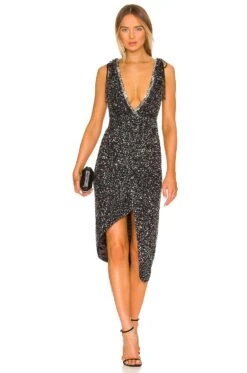 Jesse Embellised Midi Dress Silver