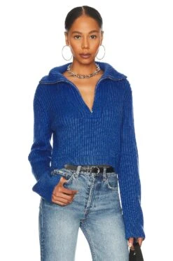 Lovelle Zip Up Sweater Blue
