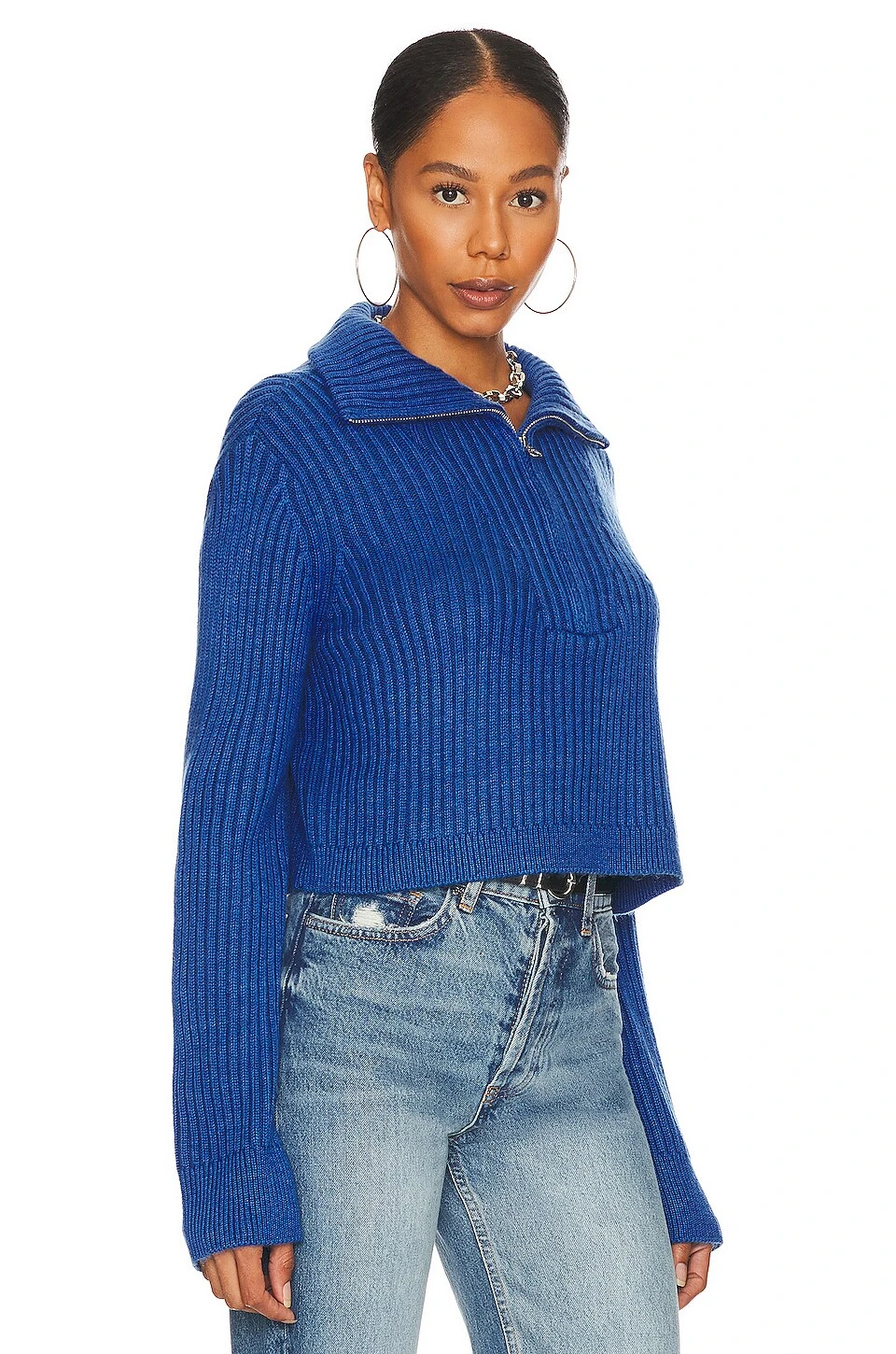 Lovelle Zip Up Sweater Blue - Image 2
