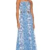 Holland Tie Pleated Dress Mykonos Blue Porcelain