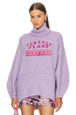 Versace Jeans Couture Logo Sweater Lilac