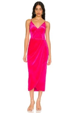Felicity Dress Fuchsia Velvet