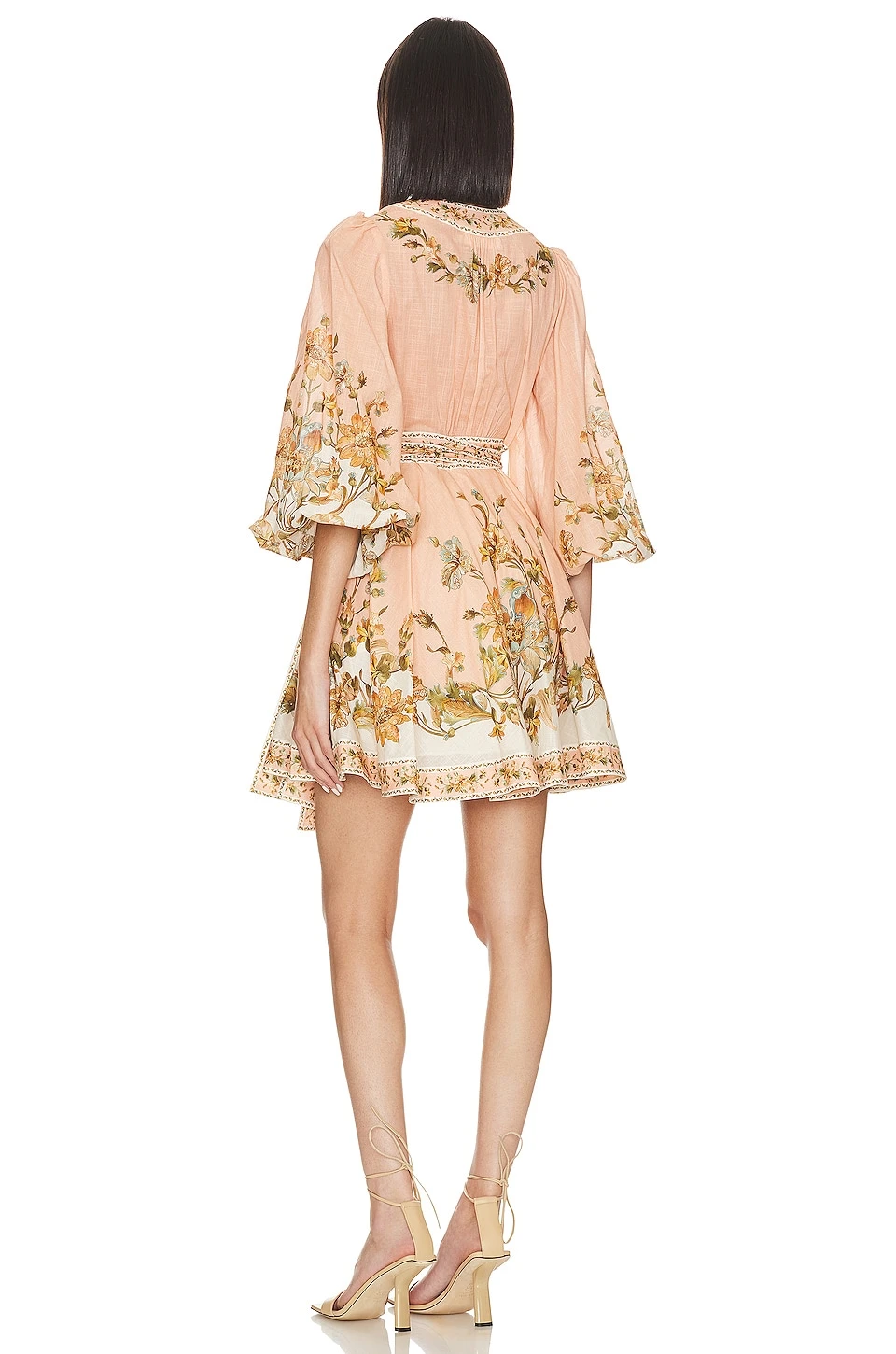 Zimmermann Chintz Wrap Mini Dress Pink Daisy Floral - Image 3